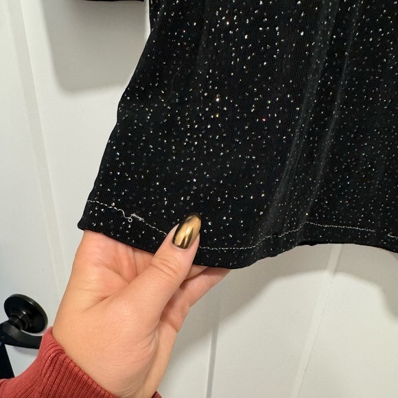 Leo Narducci black shimmer mini mesh long sleeve dress - Picture 5 of 11